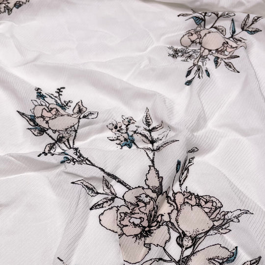 Teacher Appreciation - Rayon Woven - White Multi Floral - 1.4M Bundle (6620165144689)