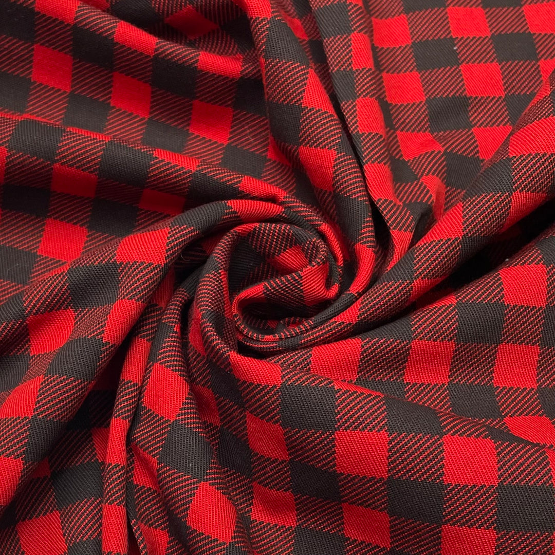 Summer Canadiana - Twill Weave Cotton Woven - Red/Black Plaid - 3.4M Bundle (6622143709297)