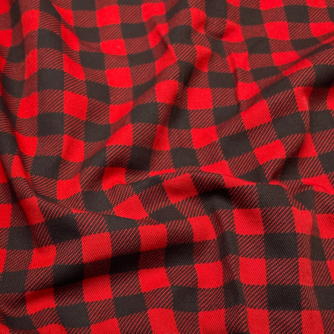Summer Canadiana - Twill Weave Cotton Woven - Red/Black Plaid - 3.4M Bundle (6622143709297)