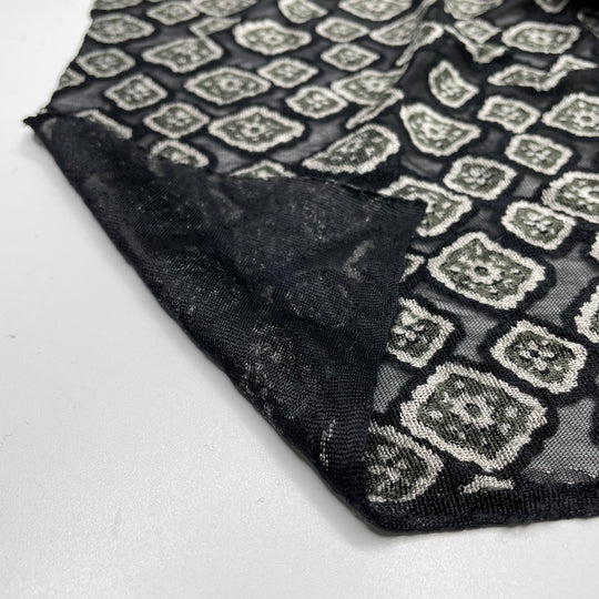 Kid Diamonds - Burn out Polyester Blend Knit - Black Multi Geometric - 1.3M Bundle (6622171201649)