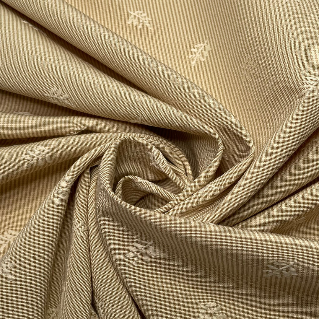 The First Book - Polyester Blend Woven - Gold Stripes And Floral - 1/2 Meter (6630077988977)