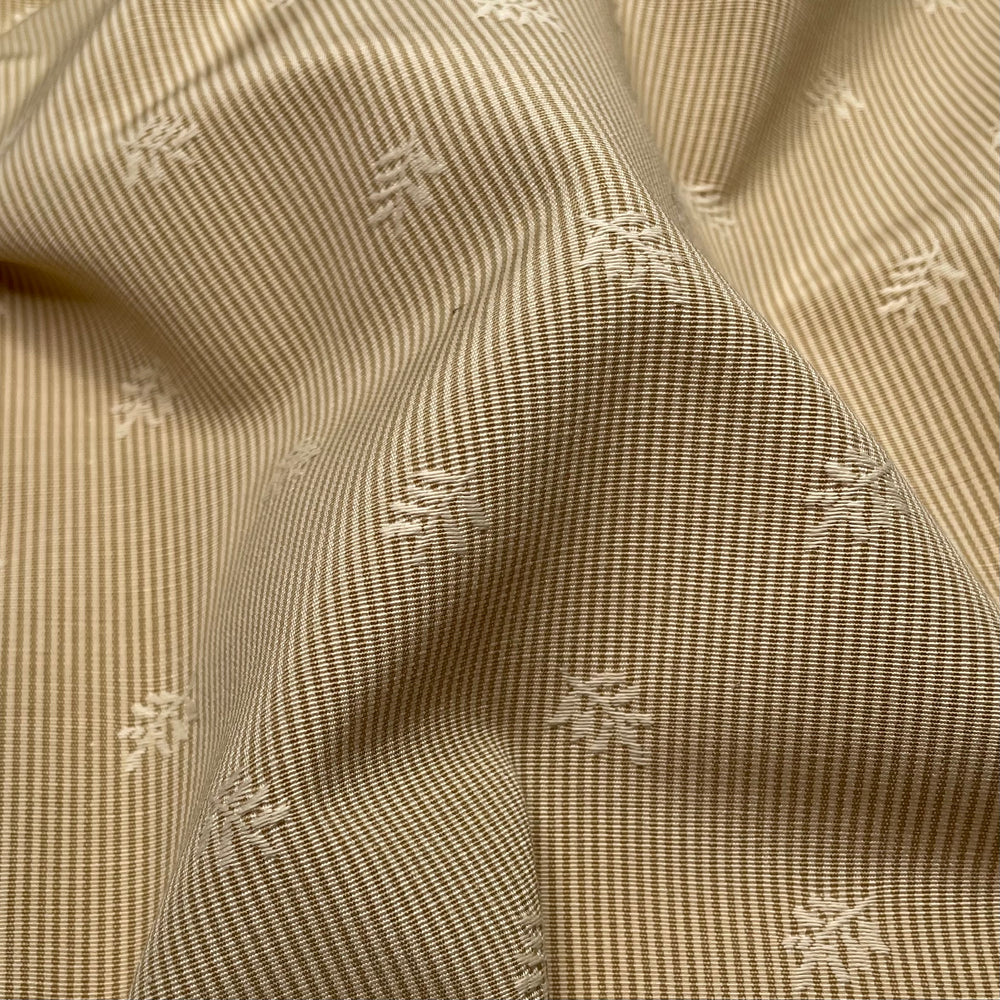 The First Book - Polyester Blend Woven - Gold Stripes And Floral - 1/2 Meter (6630077988977)