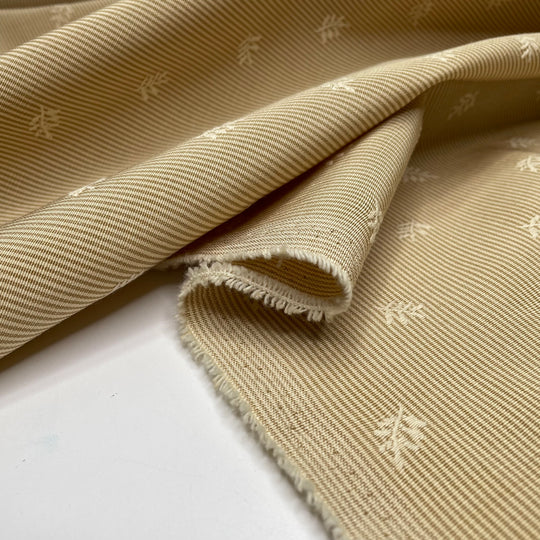 The First Book - Polyester Blend Woven - Gold Stripes And Floral - 1/2 Meter (6630077988977)