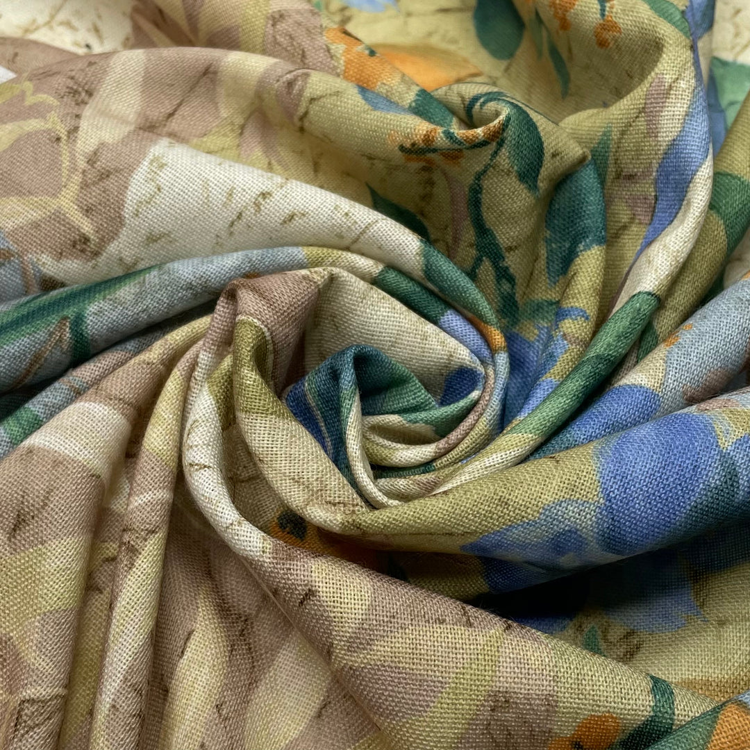 Alice In Wonderland - Cotton Blend Woven - Beige Multi Floral - 1/2 Meter (6630078840945)
