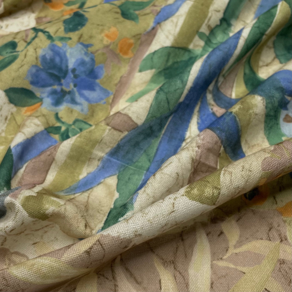 Alice In Wonderland - Cotton Blend Woven - Beige Multi Floral - 1/2 Meter (6630078840945)