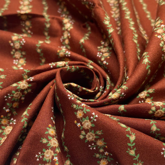 Flavoured Wallpaper - Cotton Woven - Brown Multi Floral - 1.95M Bundle (6630734626929)