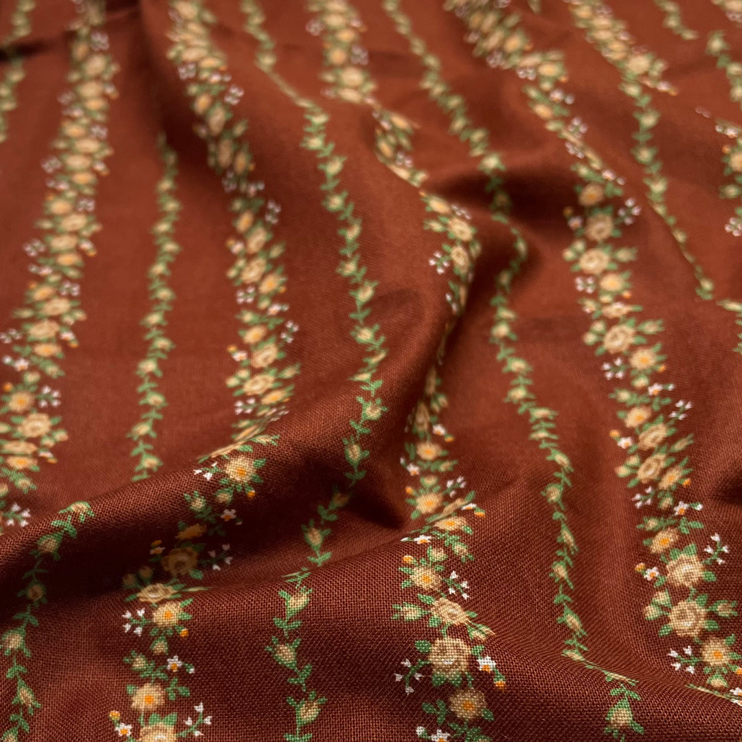 Flavoured Wallpaper - Cotton Woven - Brown Multi Floral - 1.95M Bundle (6630734626929)