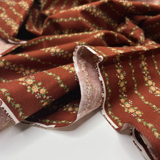 Flavoured Wallpaper - Cotton Woven - Brown Multi Floral - 1.95M Bundle (6630734626929)