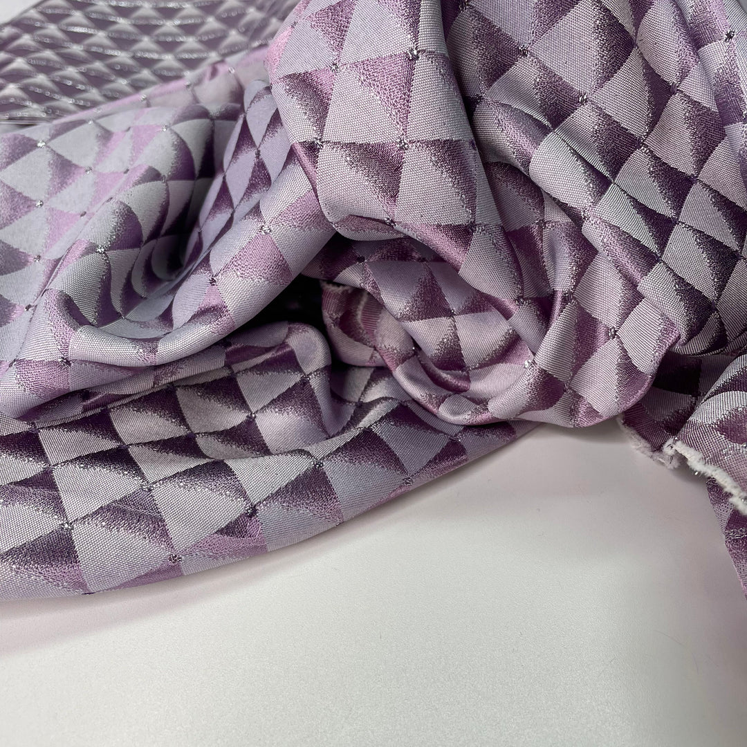 Autumn Birthday Girl - Glitter Poly Woven - Light Purple/Silver Grid - 1M Bundle (6632803795057)