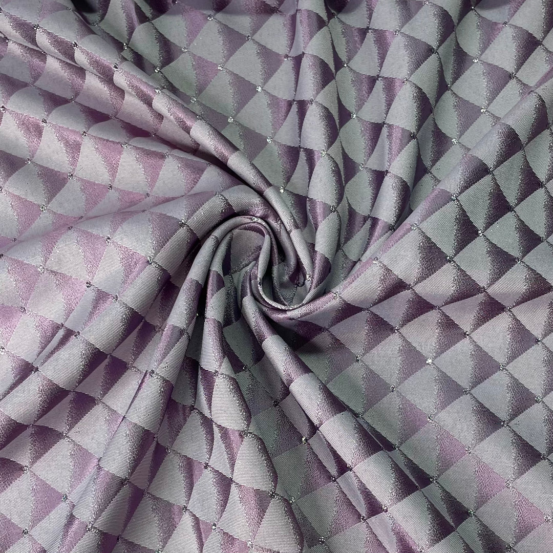 Autumn Birthday Girl - Glitter Poly Woven - Light Purple/Silver Grid - 1M Bundle (6632803795057)