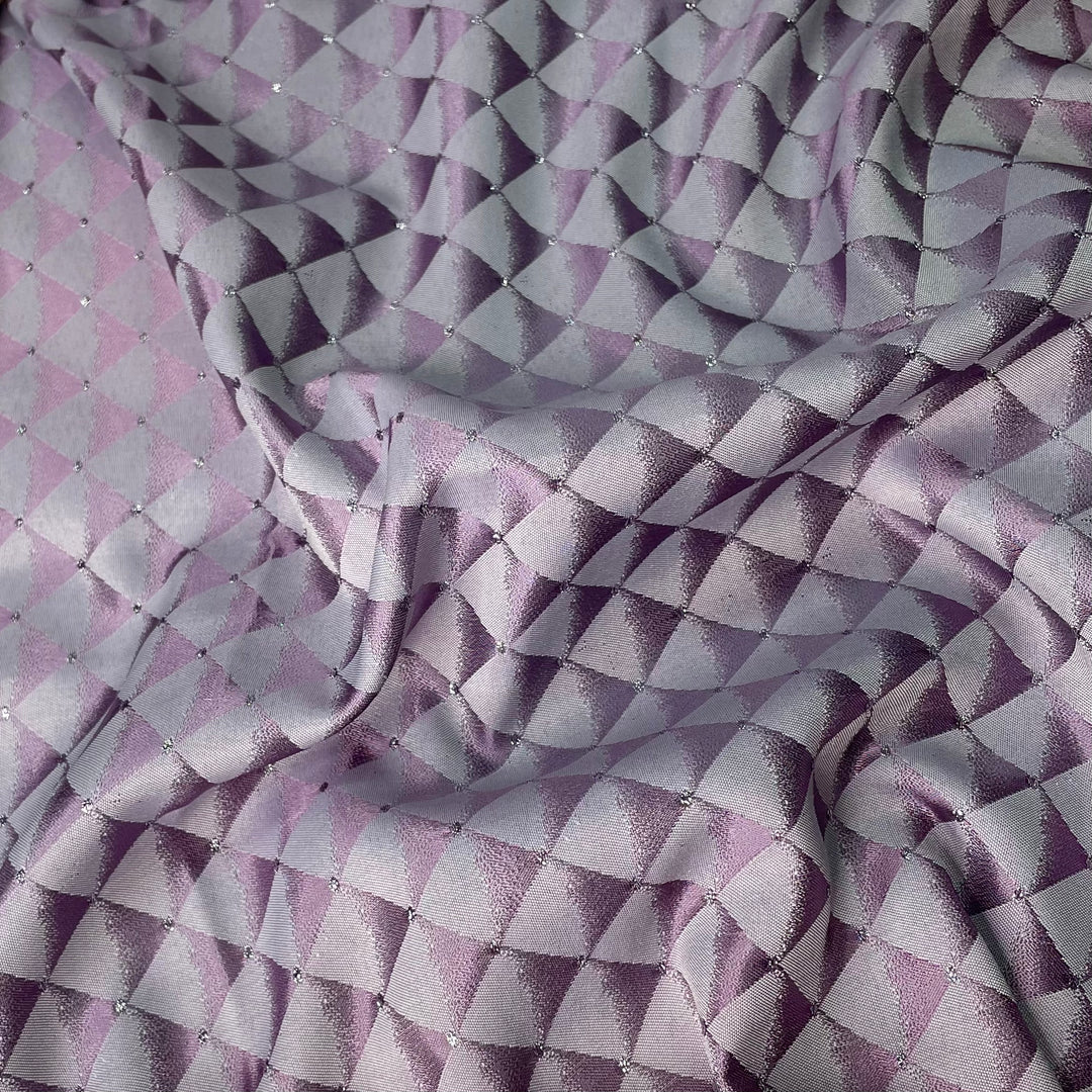 Autumn Birthday Girl - Glitter Poly Woven - Light Purple/Silver Grid - 1M Bundle (6632803795057)