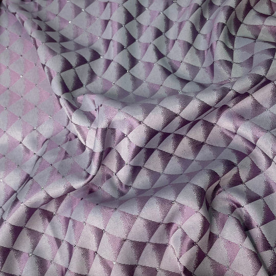 Autumn Birthday Girl - Glitter Poly Woven - Light Purple/Silver Grid - 1M Bundle (6632803795057)