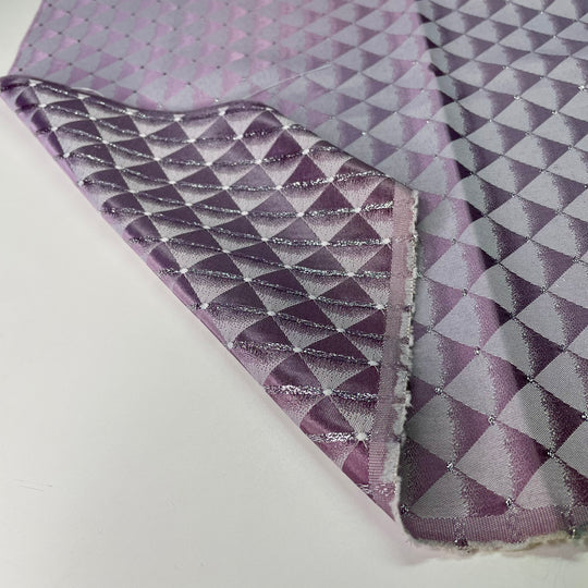 Autumn Birthday Girl - Glitter Poly Woven - Light Purple/Silver Grid - 1M Bundle (6632803795057)