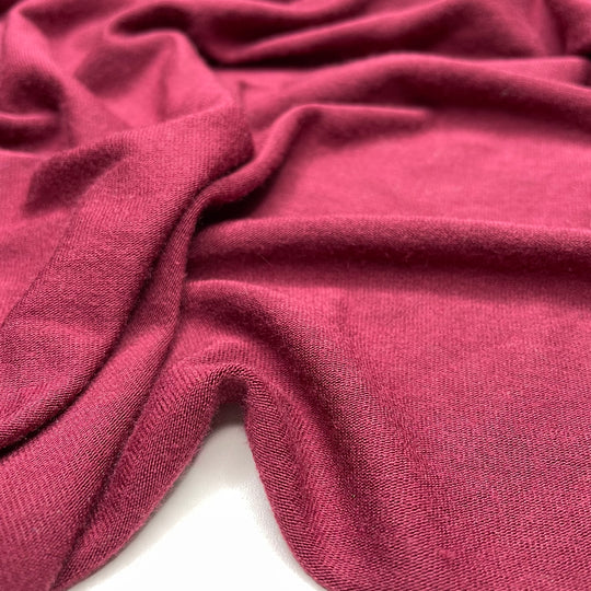 Smooth Romance - Jersey Bamboo Blend Knit - Burgundy - 1/2 Meter (6632809103473)
