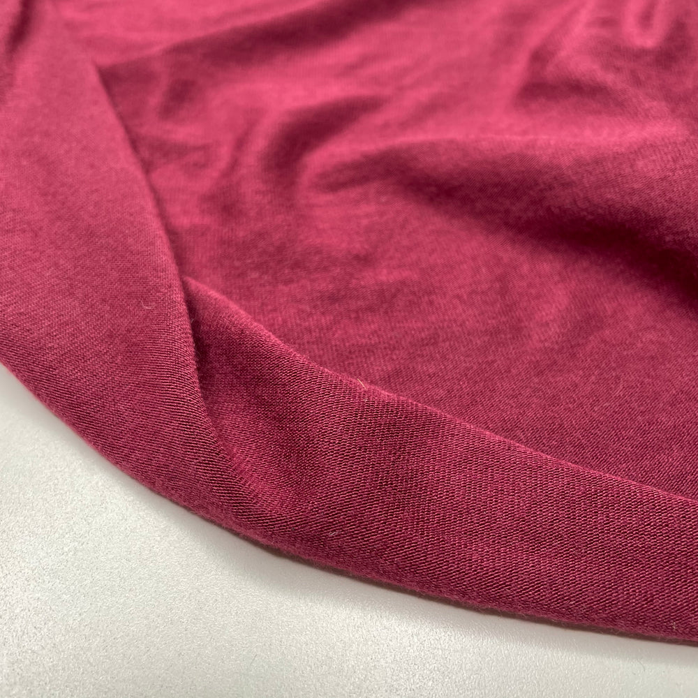 Smooth Romance - Jersey Bamboo Blend Knit - Burgundy - 1/2 Meter (6632809103473)