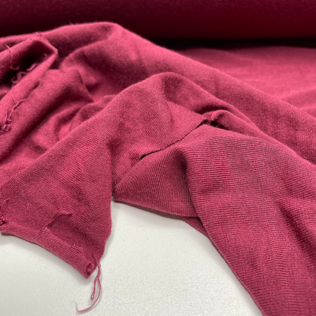 Smooth Romance - Jersey Bamboo Blend Knit - Burgundy - 1/2 Meter (6632809103473)