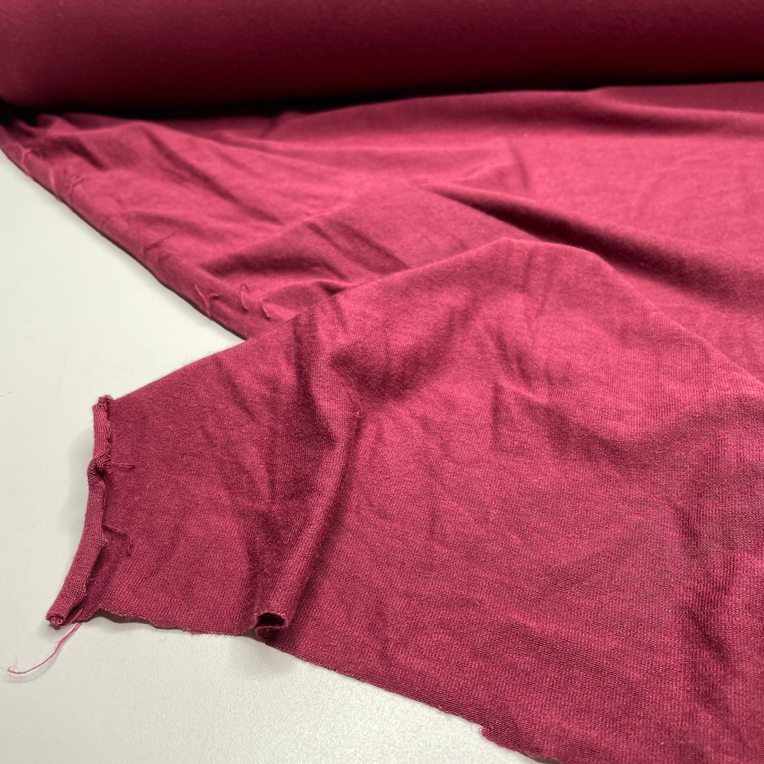 Smooth Romance - Jersey Bamboo Blend Knit - Burgundy - 1/2 Meter (6632809103473)