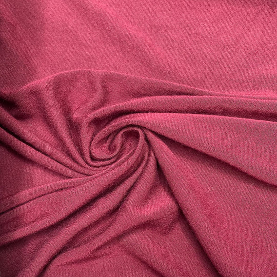 Smooth Romance - Jersey Bamboo Blend Knit - Burgundy - 1/2 Meter (6632809103473)