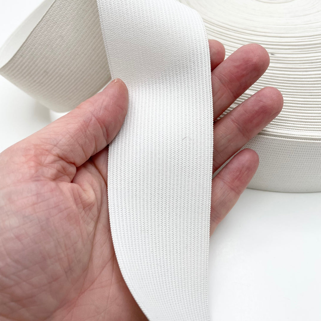1 ¾" Braided Elastic - White - 1M (6634154819697)