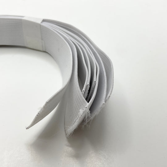 1" Braided Elastic - White - 0.15M Bundle (6635087036529)