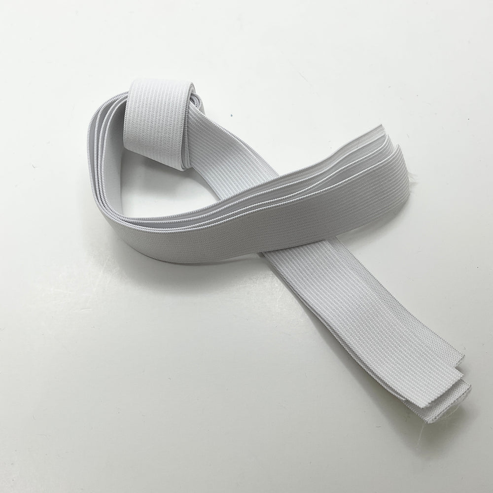 1" Braided Elastic - White - 0.6M Bundle (6635087134833)