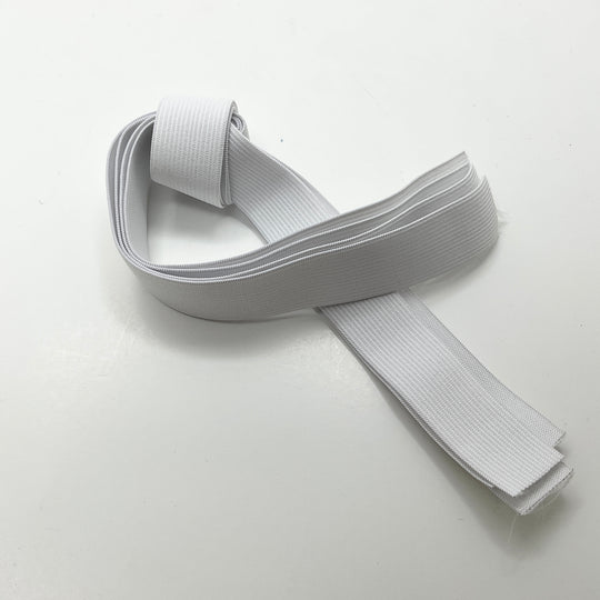 1" Braided Elastic - White - 0.6M Bundle (6635087134833)