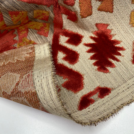 Party Platter - Poly/Cotton Woven - Burgundy/Brown Abstract - 1M Bundle (6636944228465)