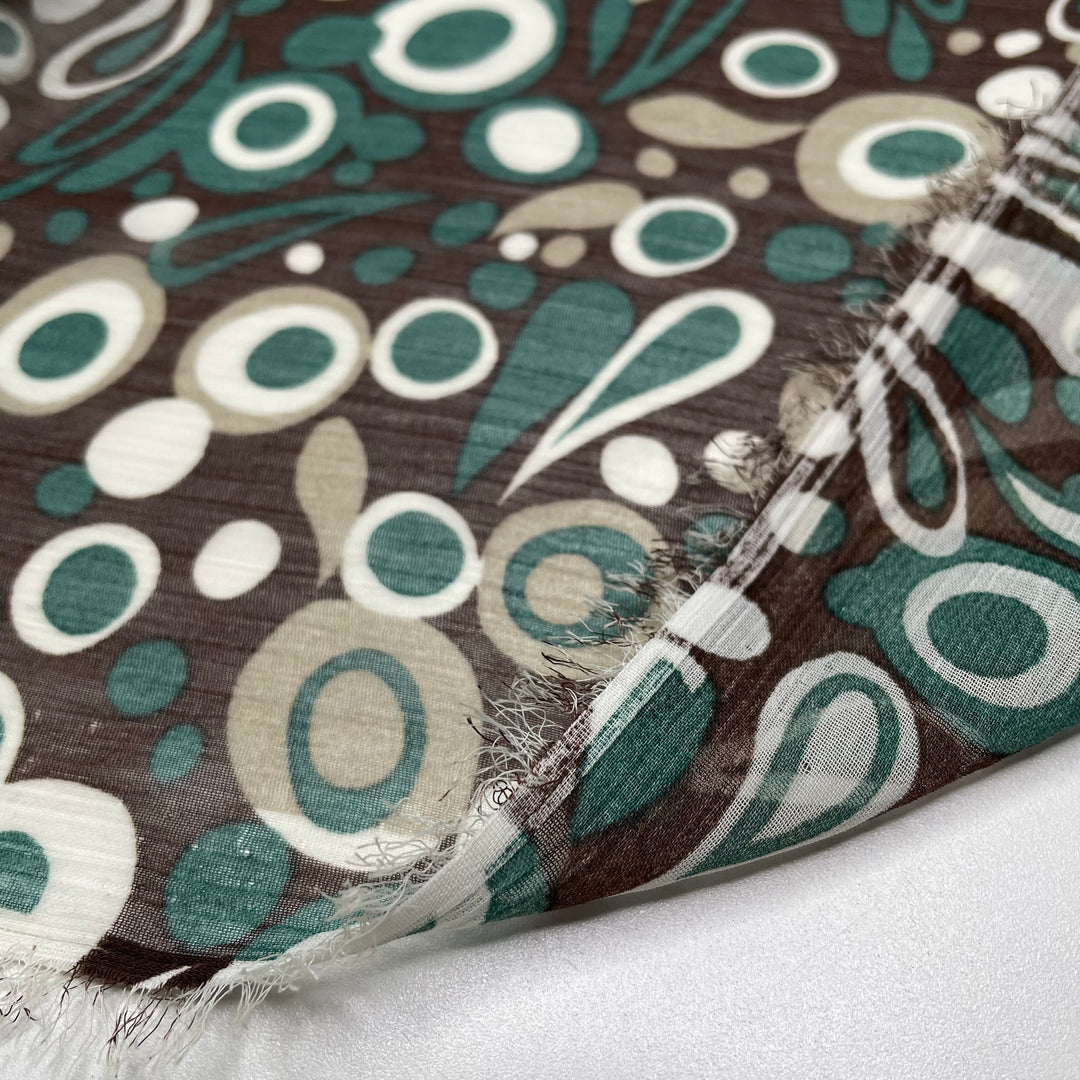 Psychedelic Messages - Chiffon Poly Woven - Green Multi Abstract - 2.35M Bundle (6645364457585)
