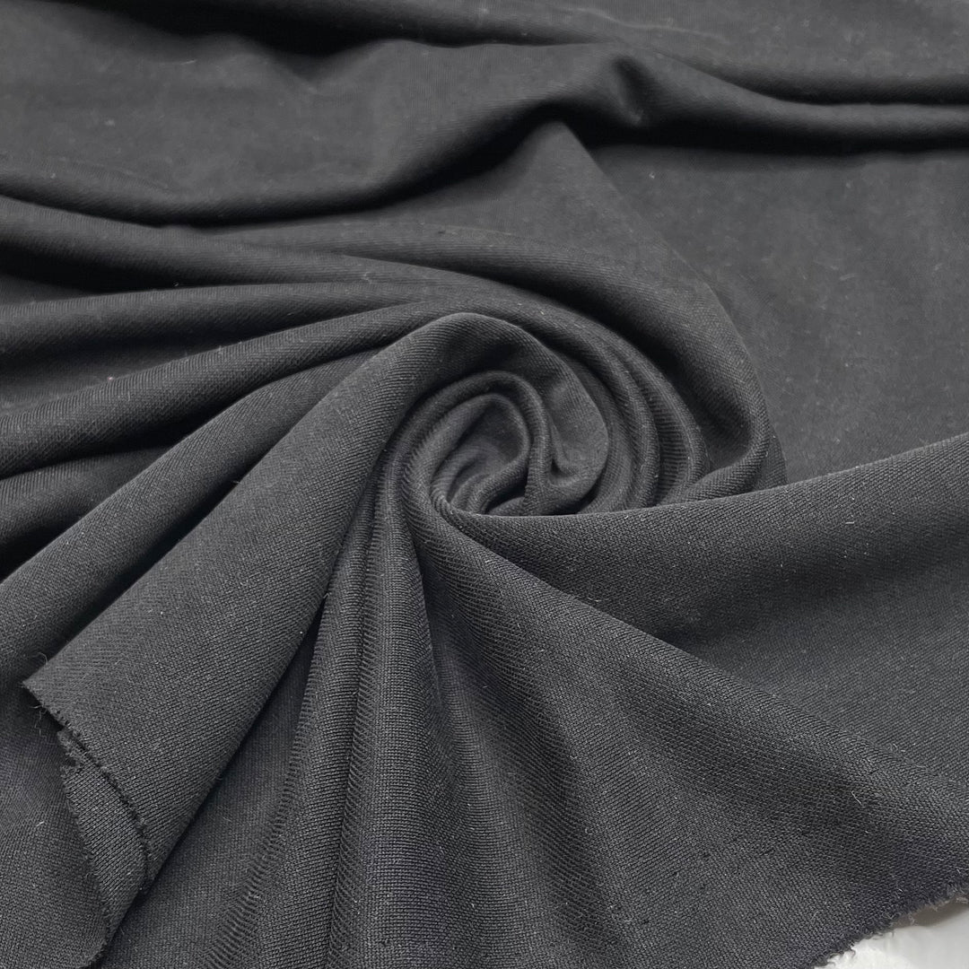 UB - Soft To The Touch - Brushed Jersey Poly/Rayon Knit - Black - 1/2 Meter (6648010604657)