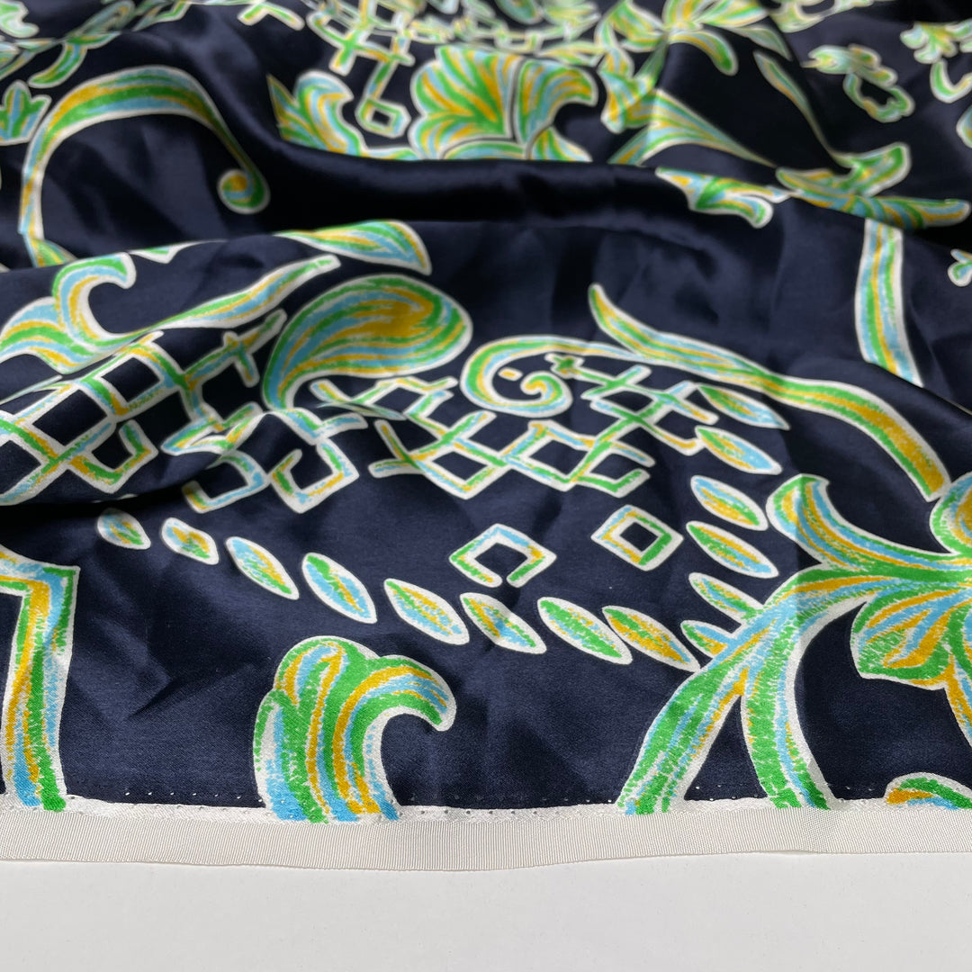 Parisian Scarf - Satin Poly Woven - Navy Multi Floral - 1.55M Bundle (6659207299185)