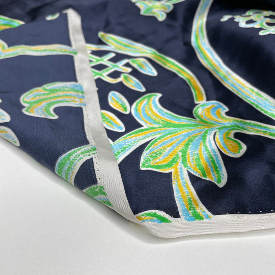 Parisian Scarf - Satin Poly Woven - Navy Multi Floral - 1.55M Bundle (6659207299185)