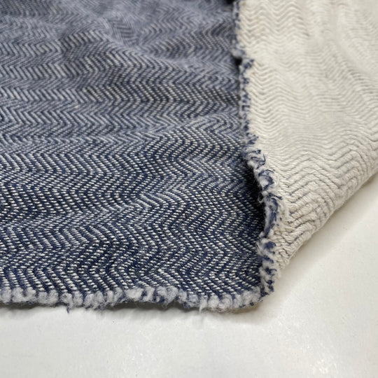 UB - Sailor Hoodie - Jersey Fleece Cotton Blend Knit - Blue/White Chevron - 1M Bundle (6659748266097)