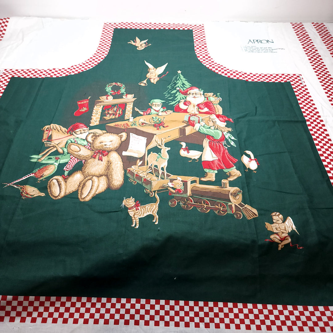 Christmas Apron - Pattern Cotton Woven - White Multi Apron - 0.85M Bundle (6661470388337)