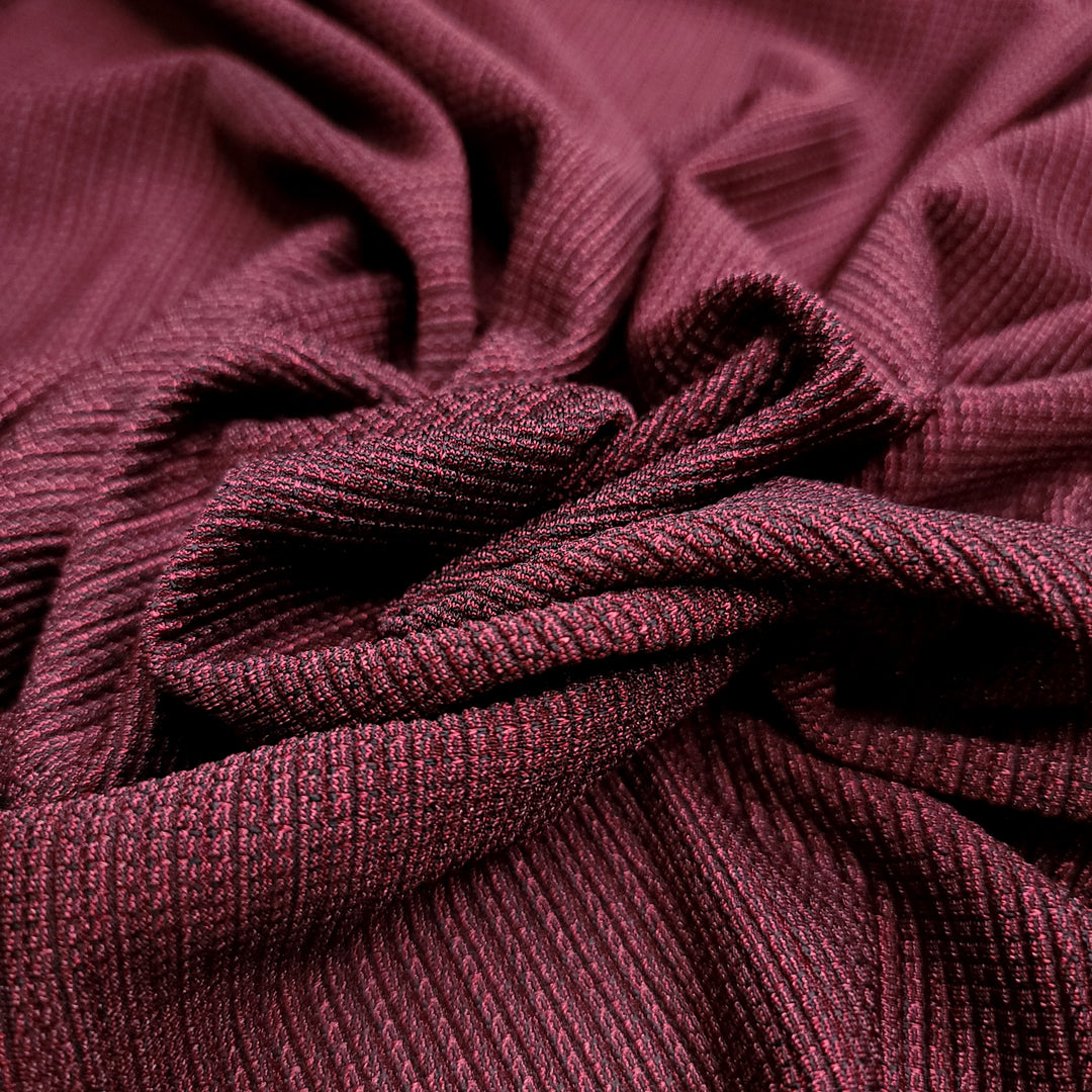 Fine Wine - Rib Knit Poly Knit - Red/Black - 1.55M Bundle (6661480513649)