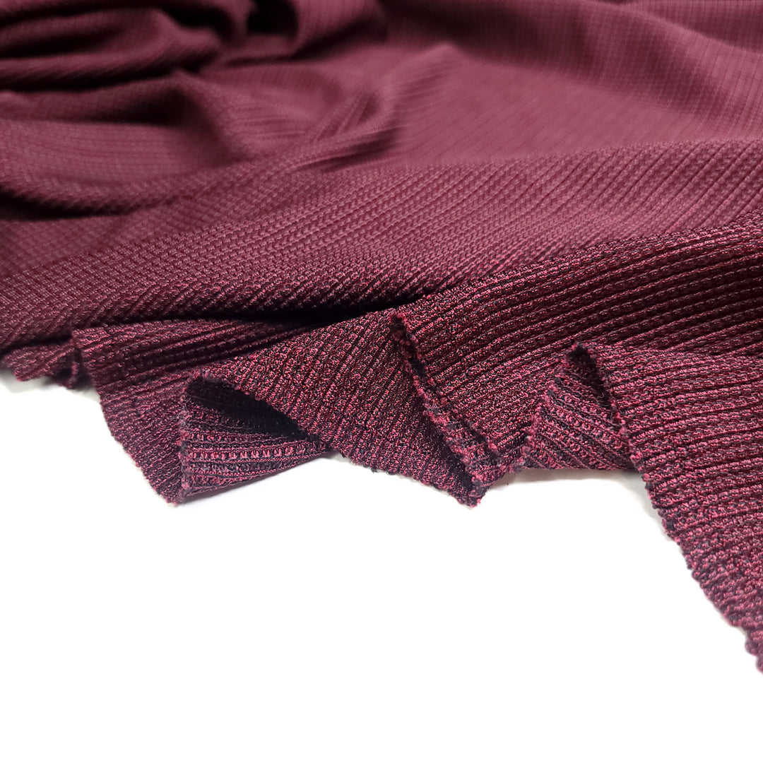 Fine Wine - Rib Knit Poly Knit - Red/Black - 1.55M Bundle (6661480513649)