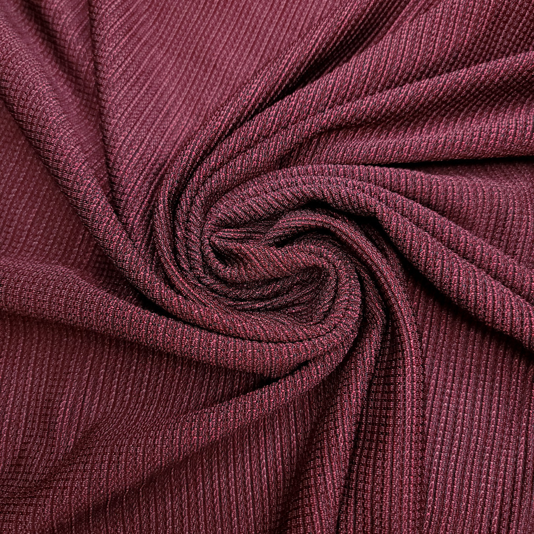 Fine Wine - Rib Knit Poly Knit - Red/Black - 1.55M Bundle (6661480513649)