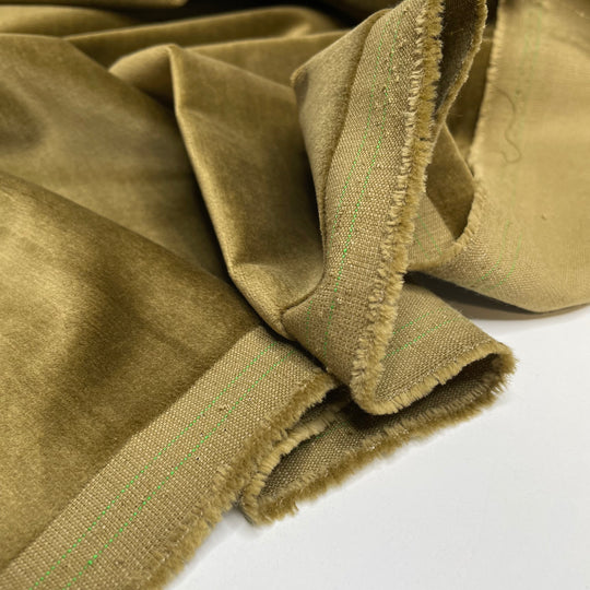 Velvet Jacket - Velvet Cotton Woven - Olive - 0.85M Bundle (6661494472817)