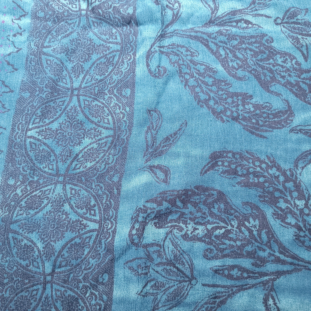 Blue Sea Scarf - Rayon Woven - Blue/Purple Floral - 2.4M Bundle (6662007586929)
