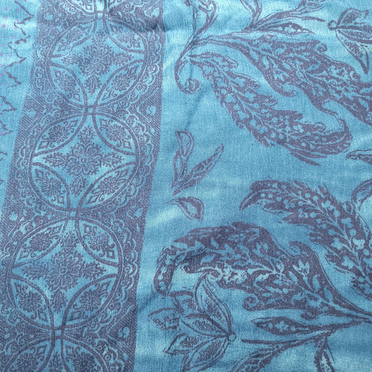 Blue Sea Scarf - Rayon Woven - Blue/Purple Floral - 2.4M Bundle (6662007586929)