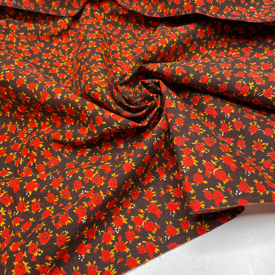 Party Crackers - Cotton Woven - Red/Burgundy Floral - 2M Bundle (6668867764337)