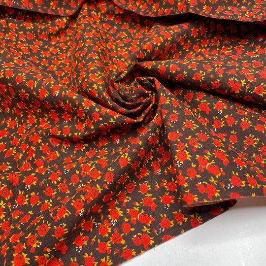 Party Crackers - Cotton Woven - Red/Burgundy Floral - 2M Bundle (6668867764337)
