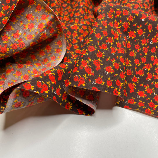 Party Crackers - Cotton Woven - Red/Burgundy Floral - 2M Bundle (6668867764337)