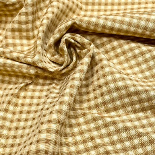 Assorted Butter Cookies - Cotton Blend Woven - Gold Polka Dots - 1/2 Meter (6669358956657)