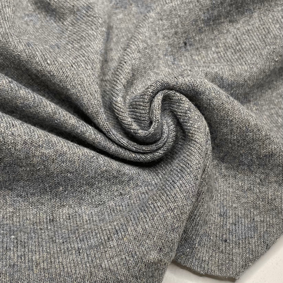 Heart-shaped Rock Collection - Tubular Rib Knit Cotton/Bamboo Knit - Grey - 2.2M Bundle (6676910014577)