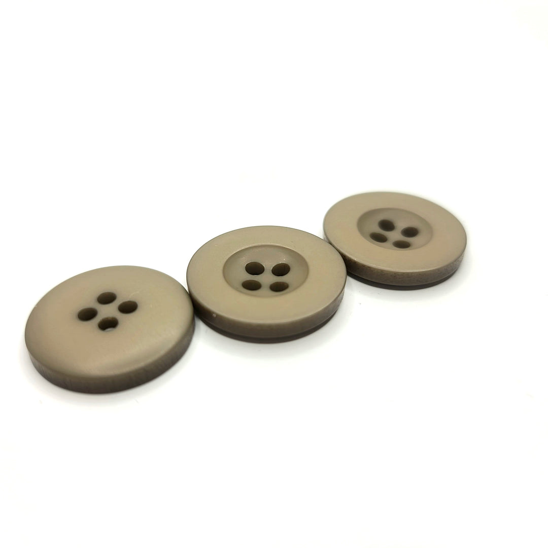 4 Hole Button - 17MM Plastic - Light Brown/Pearl - 10 Pack (6746743210097)