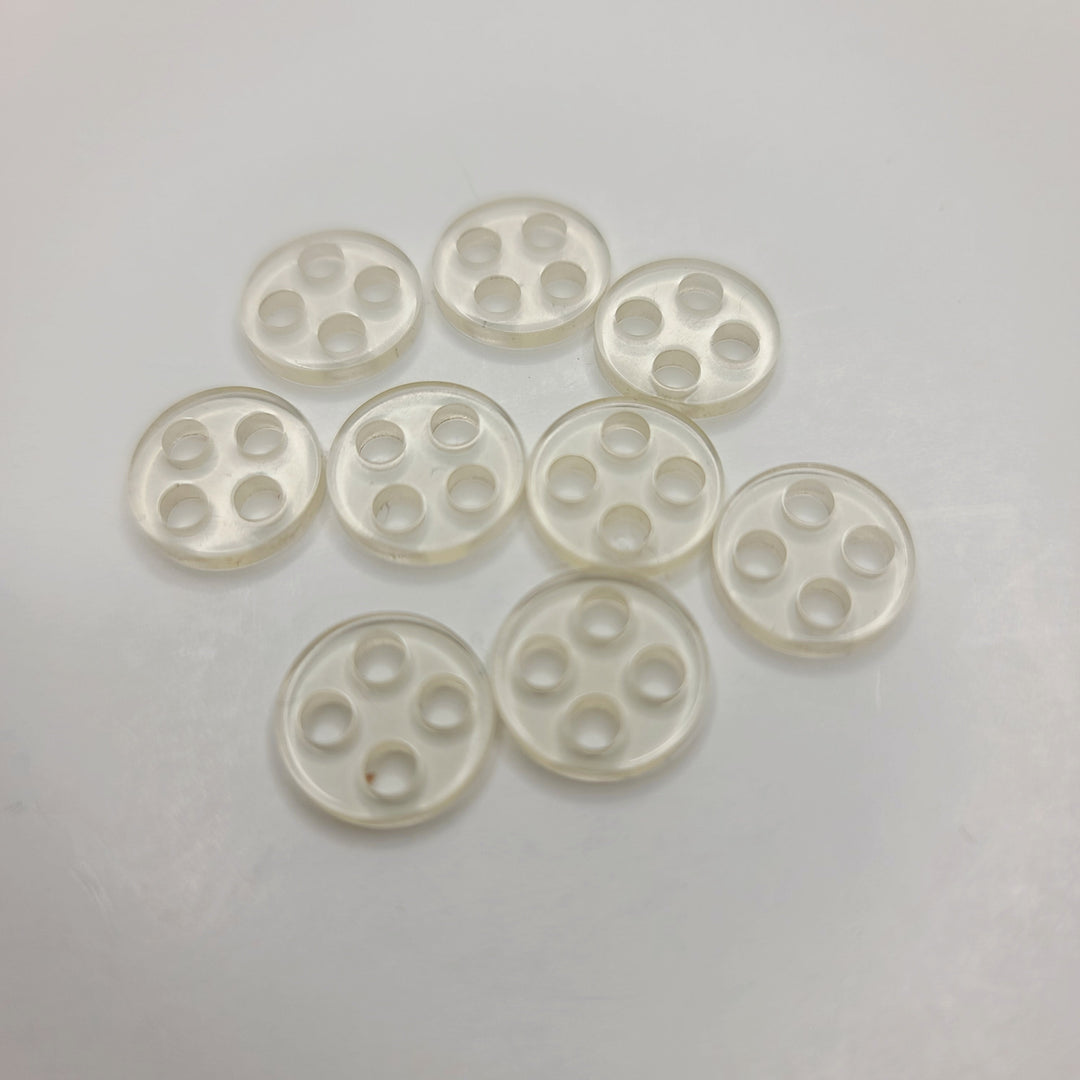 4 Hole Button - 10MM Plastic - Cream - 10 Pack - FABCYCLE Deadstock and Sustainble Fabrics and Sewing Supplies (6746750484593)