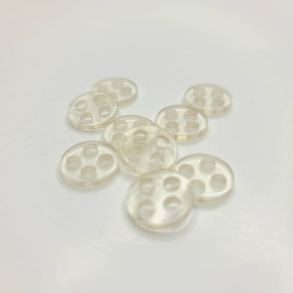 4 Hole Button - 10MM Plastic - Cream - 10 Pack - FABCYCLE Deadstock and Sustainble Fabrics and Sewing Supplies (6746750484593)