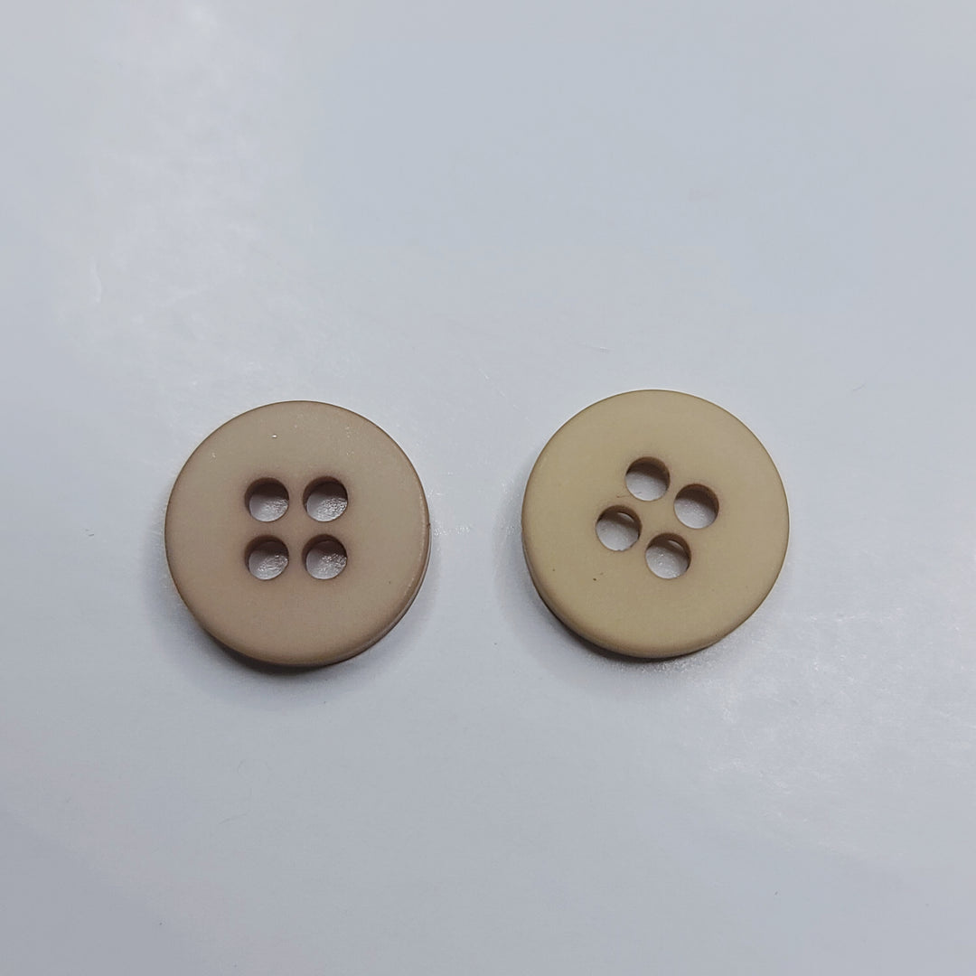 4 Hole Button - 10MM Plastic - Dark Beige - 50 Pack (6746760151153)