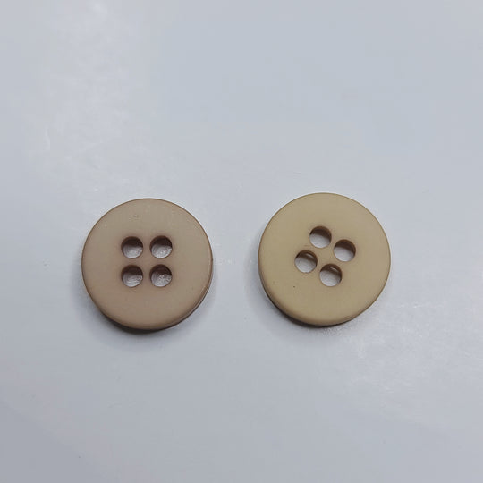 4 Hole Button - 10MM Plastic - Dark Beige - 50 Pack (6746760151153)