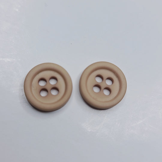 4 Hole Button - 10MM Plastic - Dark Beige - 50 Pack (6746760151153)
